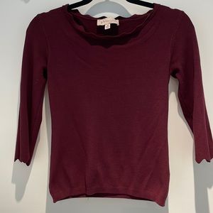 Philosophy scalloped light weight sweater